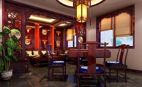 宾川古典中式风格茶楼包间设计装修效果图